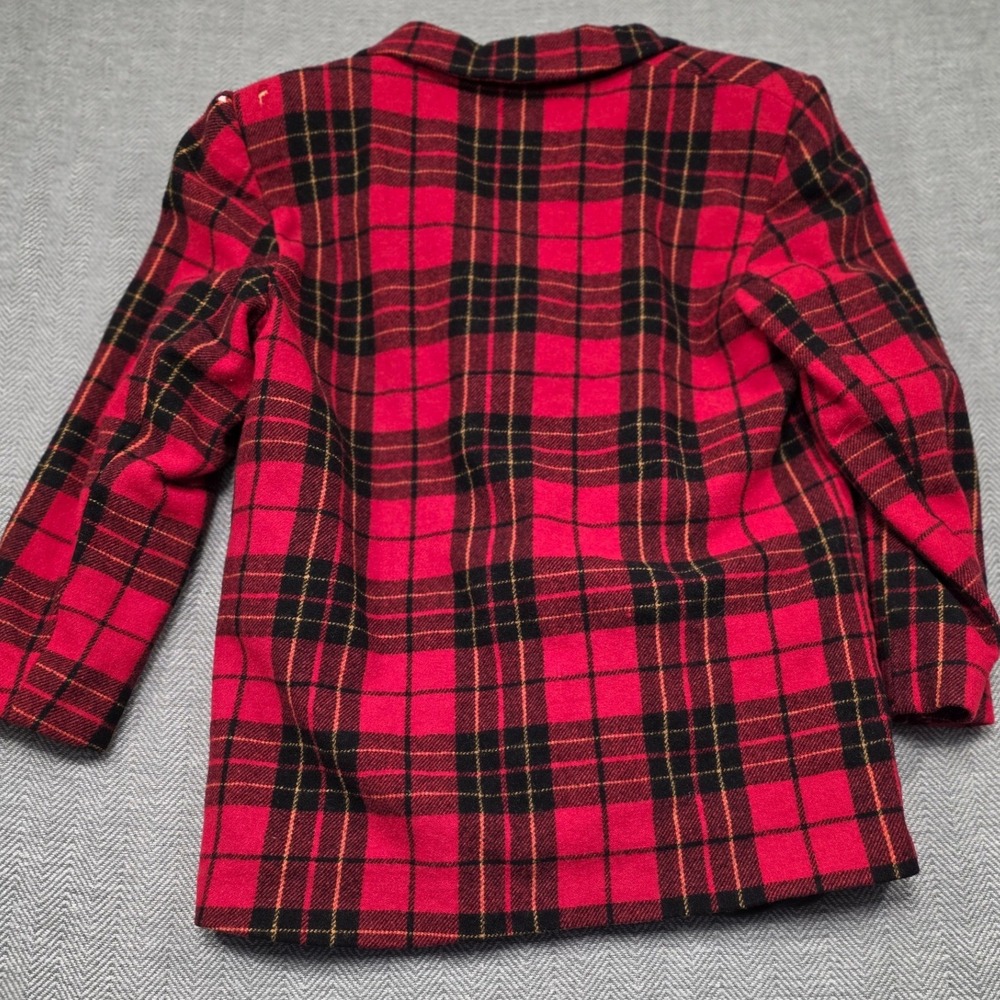 Vintage Donnybrook Red Black Plaid Blazer Jacket 11/12 Ukraine 90s Grunge Punk - Picture 2 of 9